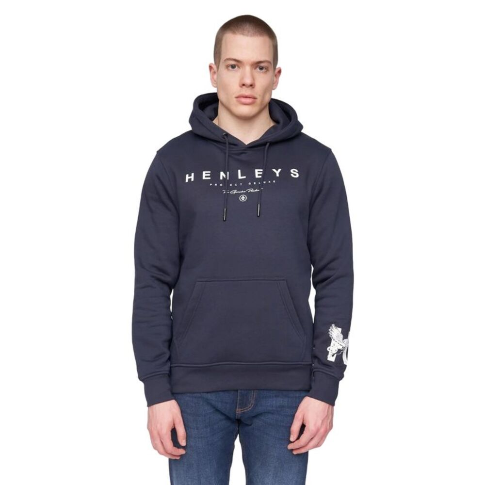 Henleys Mens Hentyme Logo Hoodie / Navy